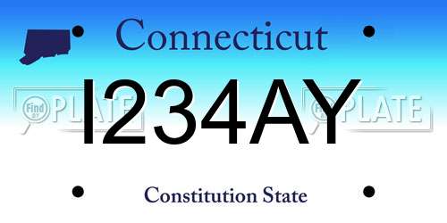 I234AY Connecticut License Plate