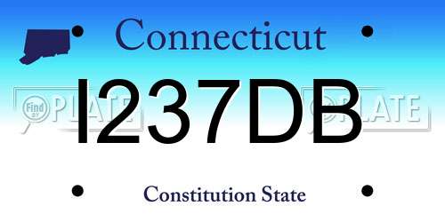 I237DB Connecticut License Plate