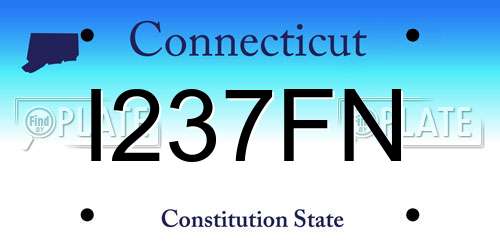 I237FN Connecticut License Plate