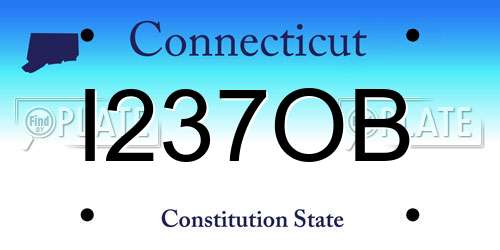 I237OB Connecticut License Plate