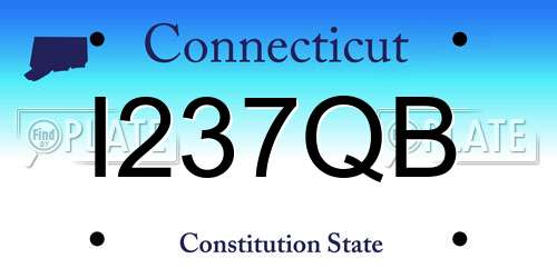 I237QB Connecticut License Plate
