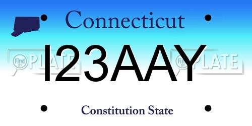 I23AAY Connecticut License Plate