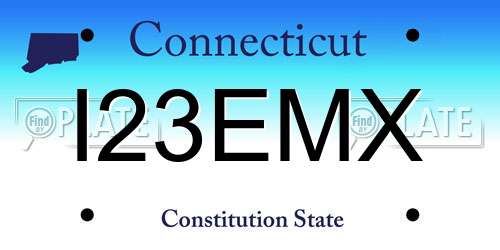 I23EMX Connecticut License Plate