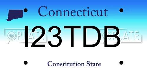 I23TDB Connecticut License Plate