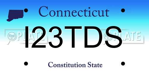 I23TDS Connecticut License Plate