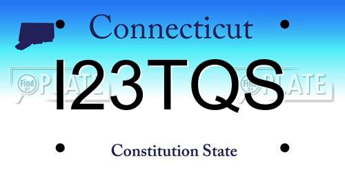 I23TQS Connecticut License Plate