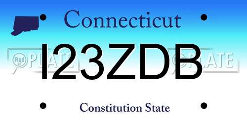 I23ZDB Connecticut License Plate