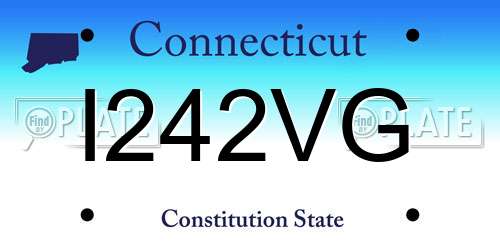 I242VG Connecticut License Plate