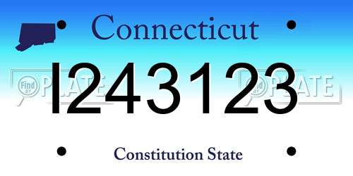 I243123 Connecticut License Plate
