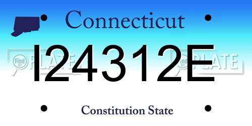 I24312E Connecticut License Plate