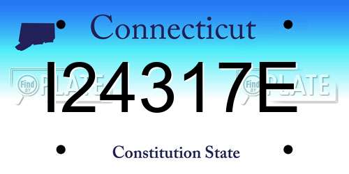 I24317E Connecticut License Plate