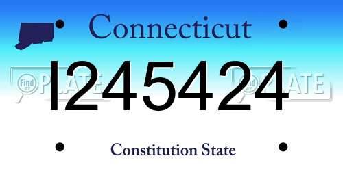 I245424 Connecticut License Plate