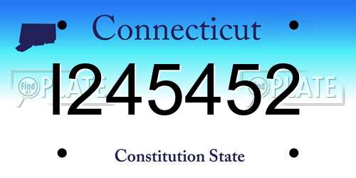 I245452 Connecticut License Plate