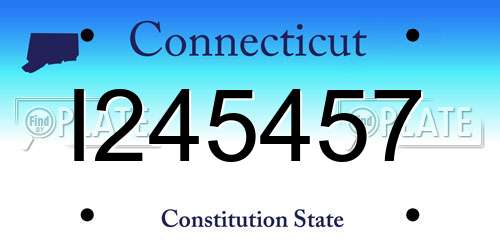 I245457 Connecticut License Plate