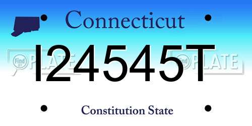 I24545T Connecticut License Plate