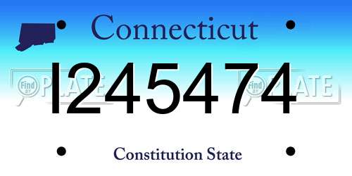 I245474 Connecticut License Plate