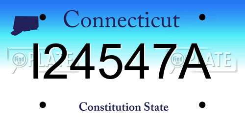 I24547A Connecticut License Plate