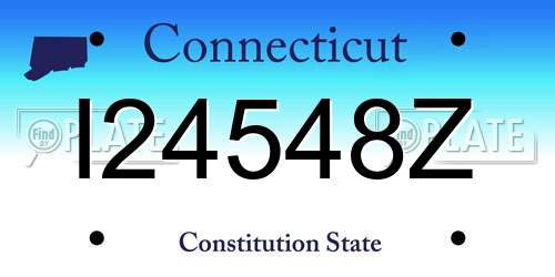 I24548Z Connecticut License Plate