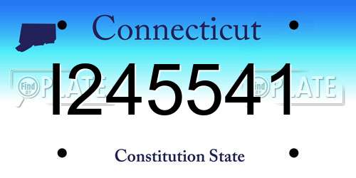 I245541 Connecticut License Plate