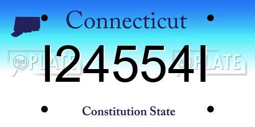 I24554I Connecticut License Plate