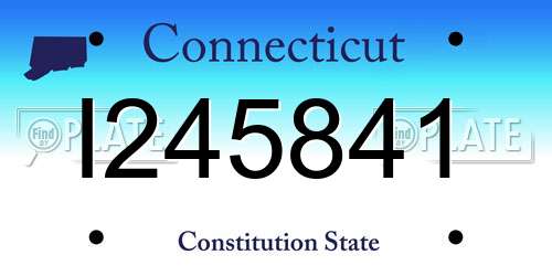 I245841 Connecticut License Plate