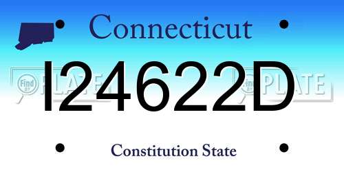 I24622D Connecticut License Plate