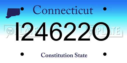 I24622O Connecticut License Plate