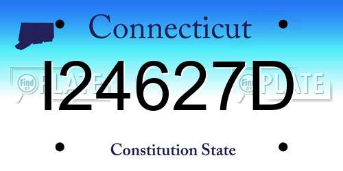 I24627D Connecticut License Plate