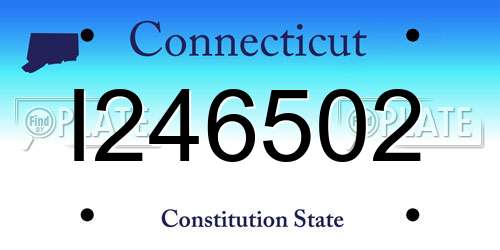 I246502 Connecticut License Plate