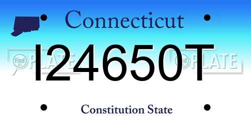 I24650T Connecticut License Plate