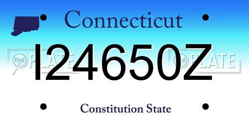 I24650Z Connecticut License Plate