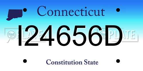 I24656D Connecticut License Plate