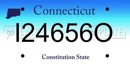 I24656O Connecticut License Plate