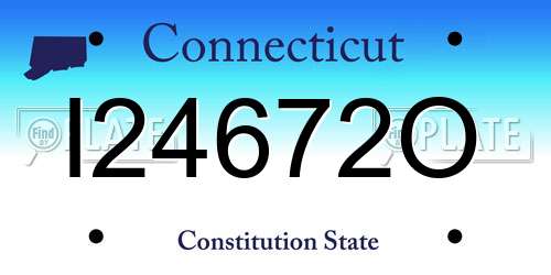 I24672O Connecticut License Plate