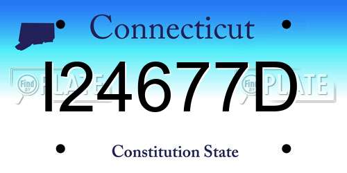 I24677D Connecticut License Plate