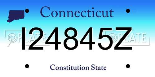 I24845Z Connecticut License Plate