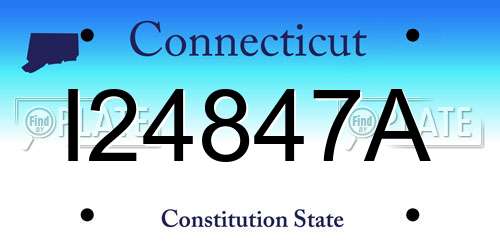 I24847A Connecticut License Plate