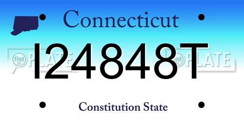 I24848T Connecticut License Plate
