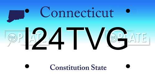I24TVG Connecticut License Plate
