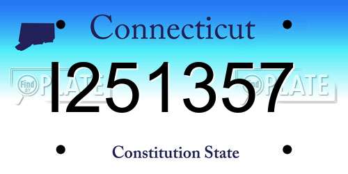 I251357 Connecticut License Plate
