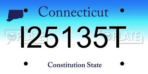 I25135T Connecticut License Plate
