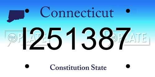I251387 Connecticut License Plate