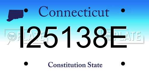 I25138E Connecticut License Plate