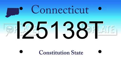 I25138T Connecticut License Plate