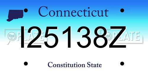 I25138Z Connecticut License Plate