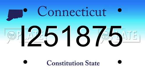 I251875 Connecticut License Plate