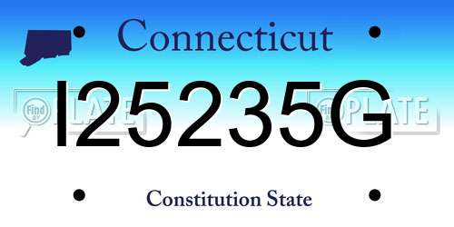 I25235G Connecticut License Plate