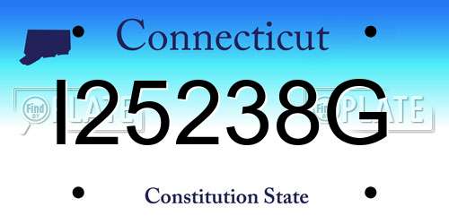 I25238G Connecticut License Plate
