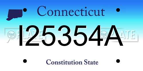 I25354A Connecticut License Plate