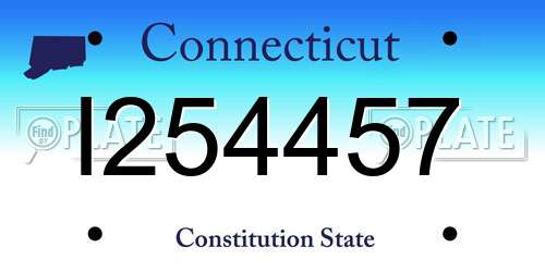 I254457 Connecticut License Plate